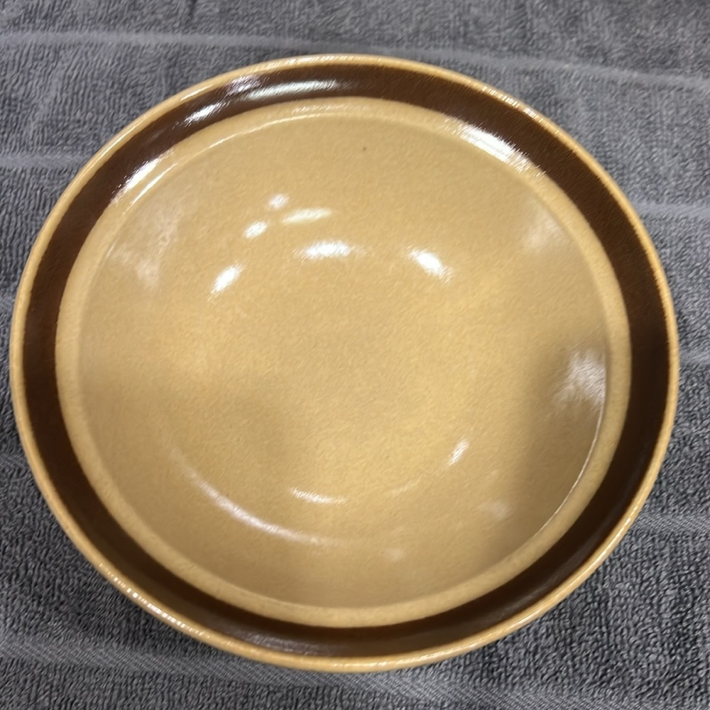 Hand painted Hearthside Stoneware Japan Brown Bowl with Dark Brown Trim - Picture 7 of 11